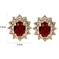 thumbnail image 2 of Yoursfs Austria Crystal Red Clip on Earrings for Women Non Pierced Ears Gold Plated Oval CZ Halo Burgundy Earrings Trendy Jewelry Wedding, 2 of 8