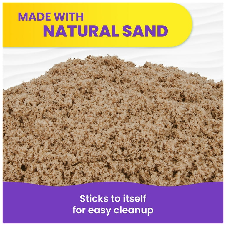 Kinetic Sand, 3lbs Beach Play Sand, Moldable Sensory Toys for Kids