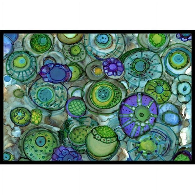 Carolines Treasures 8962JMAT Résumé en Bleu et Vert Tapis Intérieur Ou Extérieur- 24 x 36 Po.