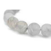 The Bead Chest 12mm Cloudy Quartz Beads, 16" Strand of Round Frosted Matte Natural Gemstones for DIY Jewelry Necklace and Bracelet Making