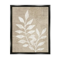 Stupell Industries Natural Neutral Botanical Leaves Graphic Art Jet Black Floating Framed Canvas Print Wall Art, Design by Natalie Carpentieri