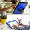 thumbnail image 4 of for iPad 9th Gen 2021/8th Gen 2020/7th Gen 2019 Case, Durable Sturdy Protection Case Hidden Folding Bracket Hand Strap and Pencil Holder with Heat Sink Hole for iPad 10.2" - Darkblue, 4 of 10