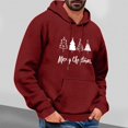thumbnail image 2 of qelini Mens Christmas Sweatshirts Plus Size Long Sleeve Pullover Xmas Trees Print Drawstring Hooded Jackets Holiday Tops, 2 of 4