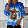 thumbnail image 2 of yoeyez Christmas Sweatshirt for Women Half Zip Up Sweatshirts Loose Round-Neck Xmas Tree Pullover Long Sleeve Holiday Gift Tops, 2 of 6