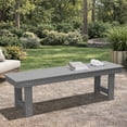 thumbnail image 4 of KINGYES 6 Piece Patio Dining Set, HDPE Outdoor Table and Chairs with Bench, Gray, 4 of 12