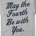 thumbnail image 2 of Men's Star Wars May the Fourth Cursive  Graphic Tee Athletic Heather Medium, 2 of 5
