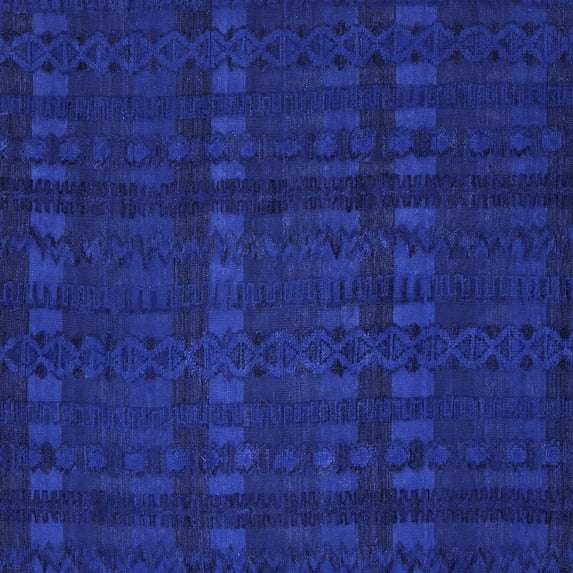 Ahgly Company Indoor Square Abstract Blue Modern Area Rugs, 6' Square