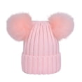 thumbnail image 2 of Beanies Women with Double Pom Pom, Winter Hats for Women Cold Weather Warm Knit Fleece Lined, Cute Beanie Cap for Daily Use, 2 of 8