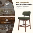 thumbnail image 5 of Daluvenix Counter Height Bar Stools Set of 3, Mid-Century Bar Chairs with Solid Wood Frame and Backrest, Modern Boucle Fabric BarStool for Kitchen Island, Wooden Dining Room Chair, 5 of 9