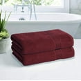 thumbnail image 3 of MALLONI HOME 100% Premium Cotton 2 Pack Oversized Bath Towel Set 28x55 inches, Large Bath Towels, Ultra Absorbant Compact Quickdry & Lightweight Towel, Ideal for Gym Travel Camp Pool - Burgundy, 3 of 7