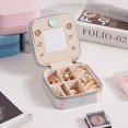 thumbnail image 4 of Dengjunhu Jewelry Box with Mirror, Portable Mini Travel Case Display Storage Holder Boxes for Stud Earrings for Women Girls, Small Travel Jewelry Organizer ,Necklaces, Rings , Bracelets, 4 of 7