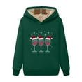 thumbnail image 7 of Brondbend Hoodies Womens Pull over Sweatshirt for Womens Long Sleeved Drawstring Pullover Print Warm Comfortable Loose Fit Tops Ladies Outdoor Workout Fall Winter Wear Army Green, 7 of 7