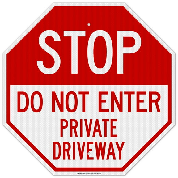 Stop Do Not Enter Private Driveway Sign,