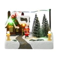 thumbnail image 2 of Christmas Mini House Village Scene Collectible Building Resin Construction LED Music for Family Xmas, 2 of 9