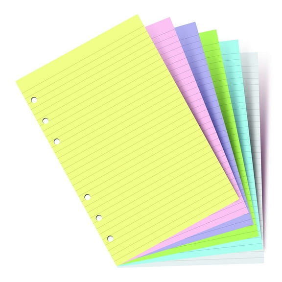 Filofax B132670 Organizer Refill, Personal Size, Pastel colors, Ruled Paper