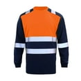thumbnail image 3 of WTOBBY Men's Reflective Strip Long Sleeve T-Shirt for Construction Workwear, Designed for High Visibility and Comfort During Job Site Use,Saffron XL, 3 of 4