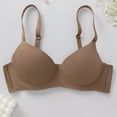 thumbnail image 7 of AHTJRT Women's Balconette Bra Seamless No Underwire Tshirt Racerbacks Bralettes Support Adjustable Everyday Demi Bras Coffee XXL, 7 of 7