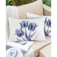 thumbnail image 6 of Pack of 2 Outdoor Pillow Covers, Abstract Blue Tulip Ray White Texture Waterproof Square Throw Pillowcase Cushion Decorative Pillow Covers for Couch Patio Tent, 20x12 in, 6 of 6
