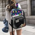 thumbnail image 6 of Large Clear PVC Backpack Heavy Duty See Through Backpack for Adults Work Travel, Navy Tropical Fruit Printed 12L, 6 of 8