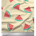 thumbnail image 1 of Soimoi Yellow Rayon Fabric Watermelon Fruits Print Fabric by the Yard 42 Inch Wide, 1 of 3