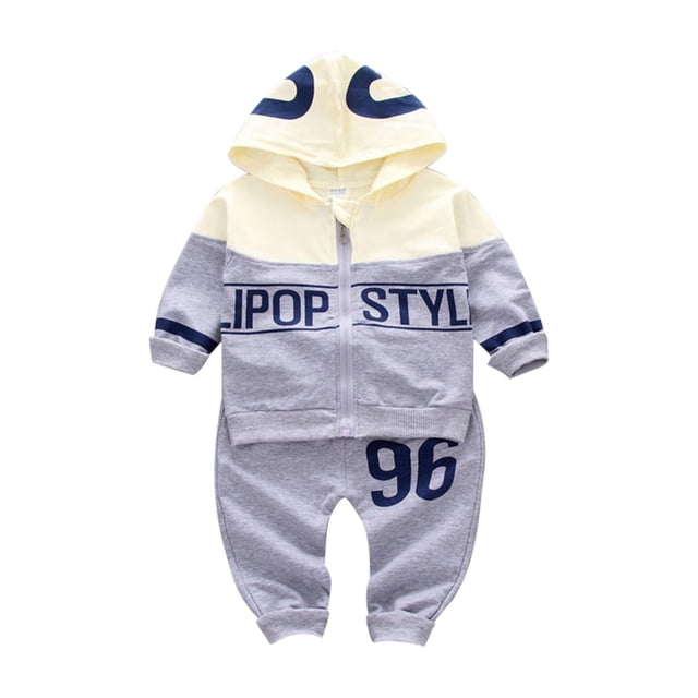 MEZZALL Sweat à Capuche Imprimé Numéro 96 pour Enfants, Mode Décontractée Contrastée, Manches Longues, Confort Quotidien, Gris, 110
