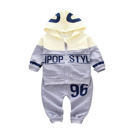 

OAUP Infant Toddler Outfit Sets Number 96 Print Childrens Spring Wear Casual Color Contrast Trendy Baby 0 5 Years Old Hoodie Long Sleeve Childrens Autumn Casual Trendy Outfit 6M-5Y