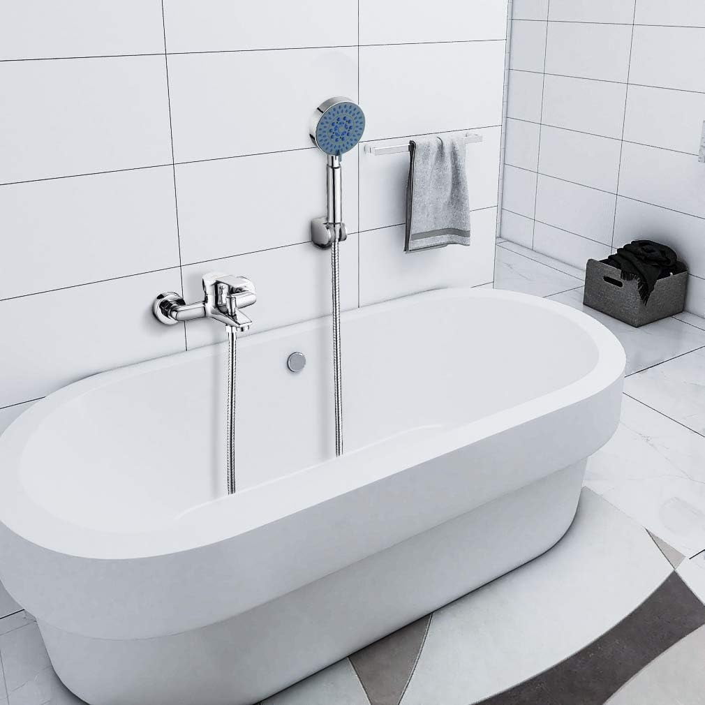 Bathtub Faucet With Hand Shower Chrome, Waterfall Shower Mixer With Bracket And Hose 150Cm Wall Mounted Bath Faucet For Bathroom