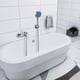 thumbnail image 2 of Grifo de bañera con ducha de mano cromado, mezclador de ducha en cascada con soporte y manguera, grifo de baño montado en la pared de 150 cm para baño, 2 of 5