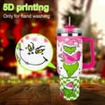 thumbnail image 3 of 40 oz Tumbler with Handle and Straw, Stainless Steel Tumbler with Lid Straw, Car Mug Sports Travel Christmas Gift 40oz Grin-chi Insulated Tumblers (Christmas 17), 3 of 5