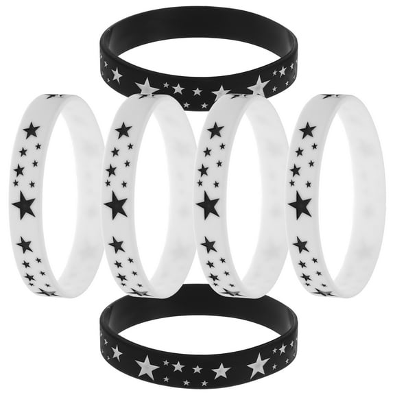 Soimiss 6Pcs Event Wristbands for Adults Retro Theme Unisex Silicone Bracelets