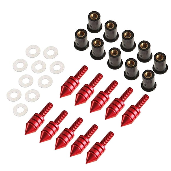 Arandelas de goma para parabrisas de motocicletas M5 10 piezas rojo