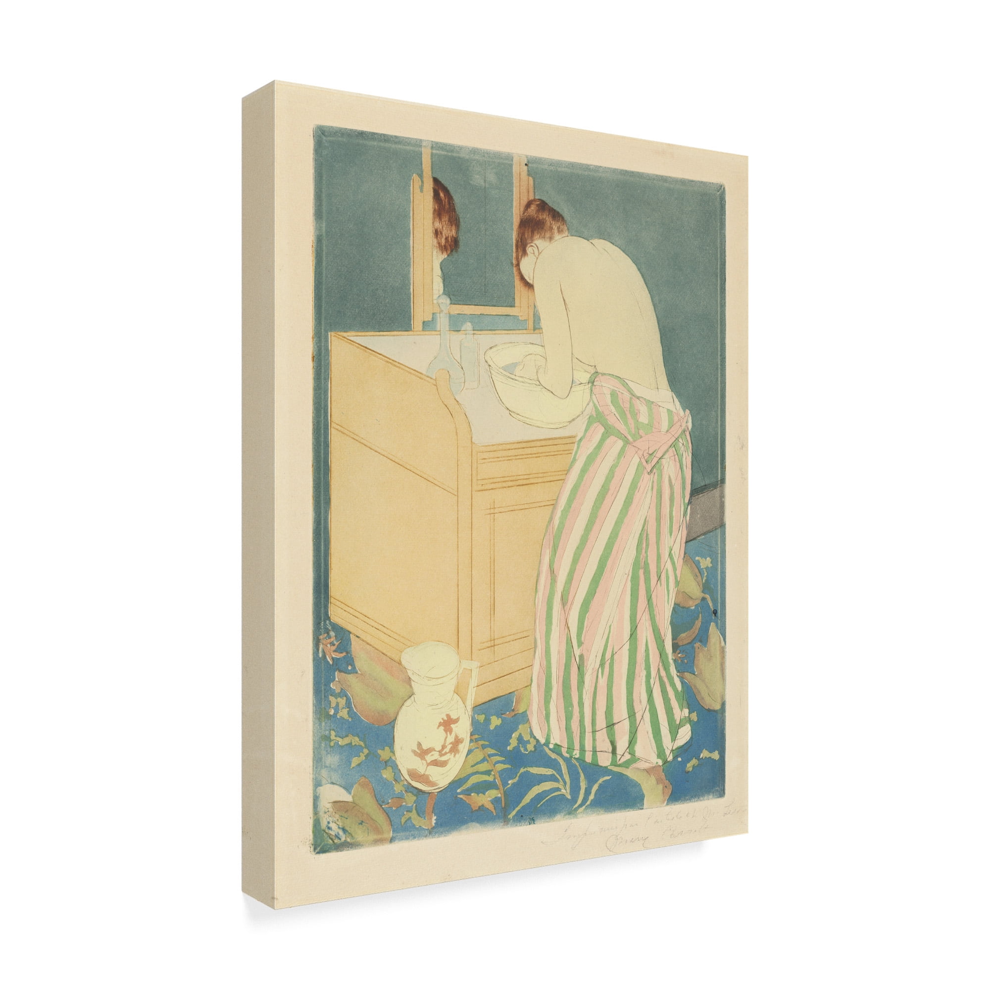 Trademark Fine Art 'Woman Bathing' Canvas Art by Mary Stevenson Cassatt