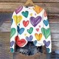 thumbnail image 5 of Womens Cute Sweatshirts Plus Size Valentines Day Tops Love Hearts Print Crewneck Casual Loose Graphic Pullovers (3XL, Green), 5 of 5