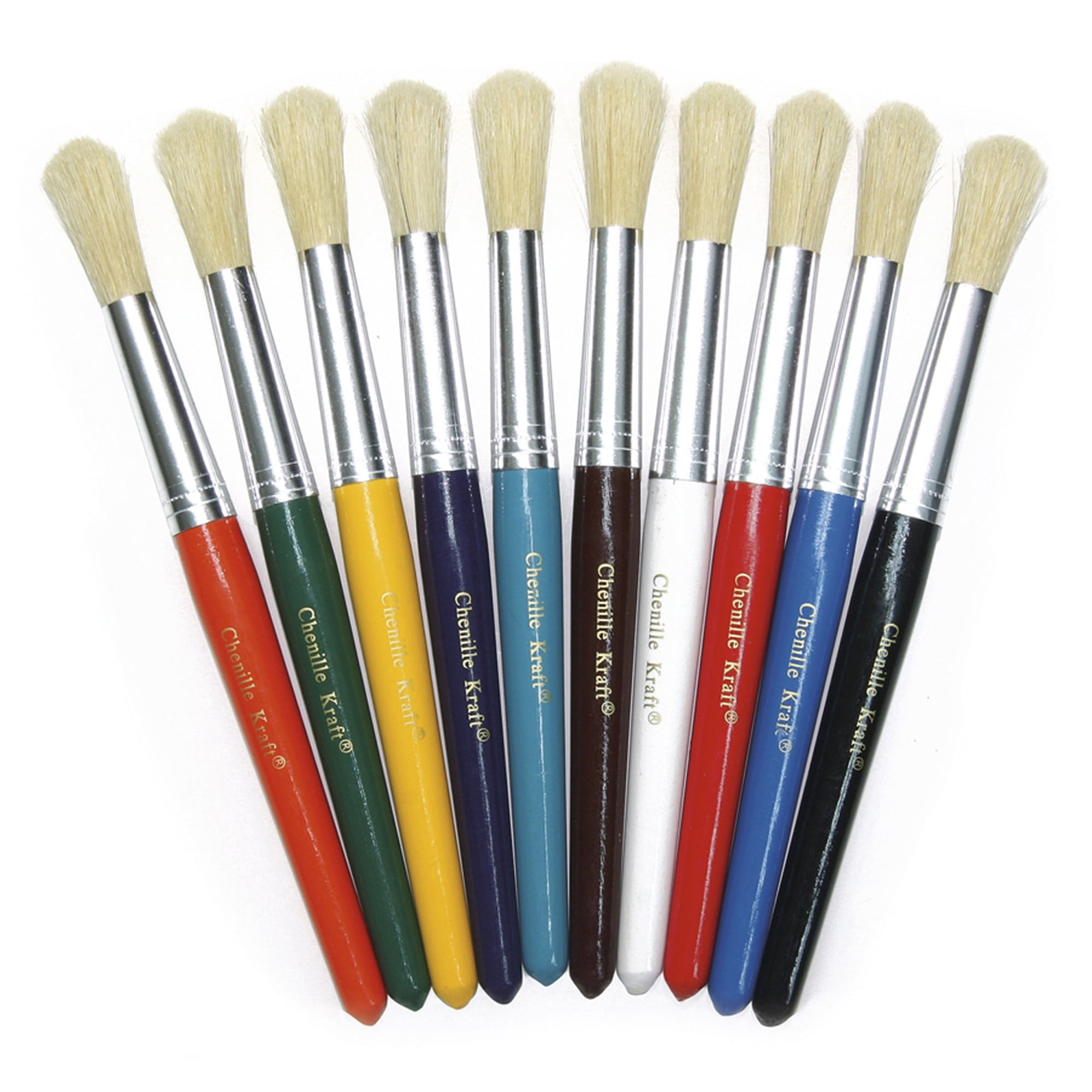 Creativity Street® Beginner Paint Brushes, Stubby Plastic Handle, Round, 30/pkg