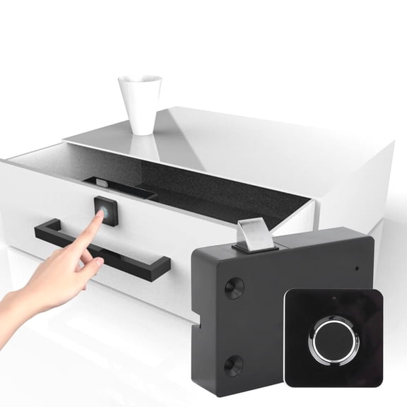 Smart Fingerprint Door Lock, Keyless USB Lock Rechargeable Cabinet Drawer Door Lock for Kictchen Bedroom Home Hotel Office