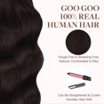thumbnail image 3 of GOO GOO Rallonges de Cheveux Humains Remy Brun Foncé de 20 Pouces Ruban Lisse Soyeux en Cheveux Naturels Rallonges 50g 20 Pcs, 3 of 8