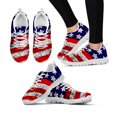 thumbnail image 1 of Zapatillas deportivas cómodas e informales con diseño de bandera estadounidense y suela suave negra. Las banderas nacionales exigen zapatillas personalizadas para exteriores., 1 of 6