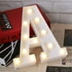 thumbnail image 5 of con luces LED iluminadas para luz nocturna, letras del alfabeto para decoración de pared, letras iluminadas para boda/fiesta de cumpleaños, decoración de Navidad a pilas (A), 5 of 5