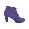 thumbnail image 3 of BLISSFUL STEP St. Patrick's Day Women's Ankle Boots Lace Up Platform Chunky Heel Purple 6, 3 of 7