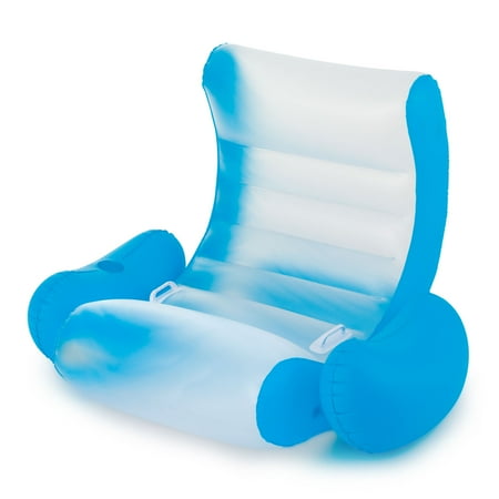 Summer Waves Pool Lake Ocean Inflatable Rocking Chair Lounge With Aqua Glow Led