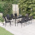 thumbnail image 1 of vidaXL 9 Piece Garden Dining Set Black, 1 of 5