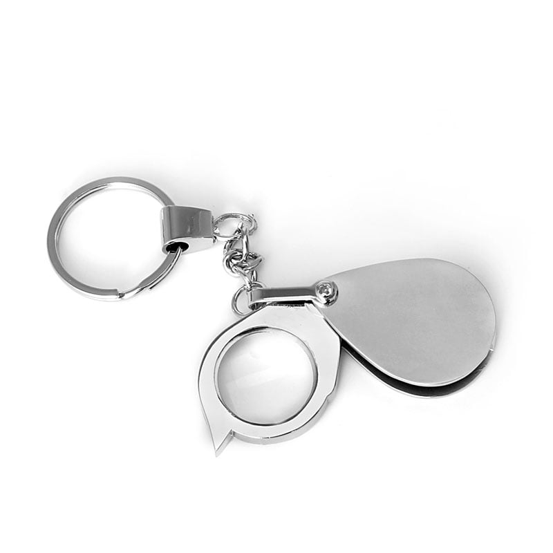 8X Folding Magnifier Key Ring Key Chain Magnifying Glass Portable Pocket Tool 