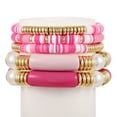 thumbnail image 5 of AEXTO Colorful Beaded Bracelets for Women Heishi Bracelet Set Gold Bead Bracelets Resin Acrylic Bangle Bracelets Stackable Stretch Strand Bracelet, 5 of 6