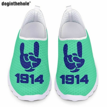 

Trendy Phi Beta Sigma Sorority Casual Flat Shoes for Women Summer New Light Breathable Running Shoes Mesh Sneakers