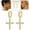 Yellow Gold, variant on 18K Gold Plated Drop Dangle Cross Hoop Earrings for Women Small Cubic Zirconia Huggie Hoops Dangling Diamond Cross Earrings for Men Hypoallergenic Charms Jewelry