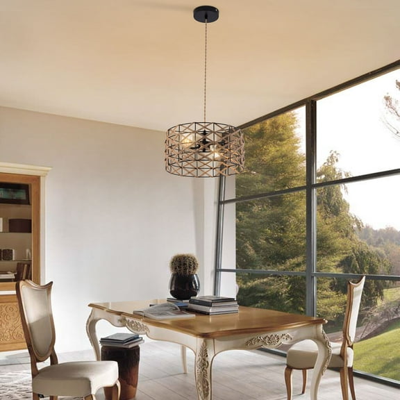 Chandelier Modern Dimmable Drum Ceiling Mount Light Coastal Bohemian Chandelier