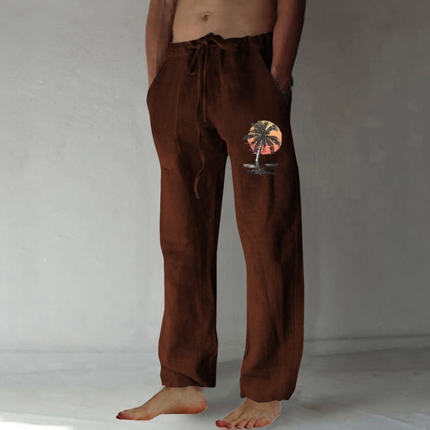 Pantalones largos para hombre, moda, estampados, casuales, cintura elástica con bolsillo, pantalones deportivos, pantalones de poliéster para hombre.