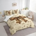 thumbnail image 3 of Homewish Retro Brown Bowtie 7-Piece Twin Bedding Sets,Vintage Bow Ribbon Bedding Comforter Set,Country Flower Floral Sheet Sets For Girls Kids,Ultra Soft Home Decor Reversible, 3 of 8