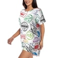 thumbnail image 2 of Bixox Women's Stamp Set Collection Printed Pajama Set 2 Piece Lounge Set Top and Shorts Soft Pajamas, Shorts with Pockets, 2 of 7
