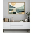 thumbnail image 7 of Kate and Laurel Sylvie Mid Century Modern Abstract Geometric Coastal Landscape Framed Canvas Wall Art by The Creative Bunch Studio, 31.5x41.5 Natural, Modern Abstract Sunset Landscape Art for Wall, 7 of 7